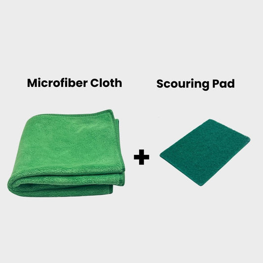 Microfiber Towel + Scrubbing Pad